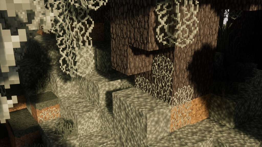 Foliage of pale biome with SubtlePBR and Kappa Shaders